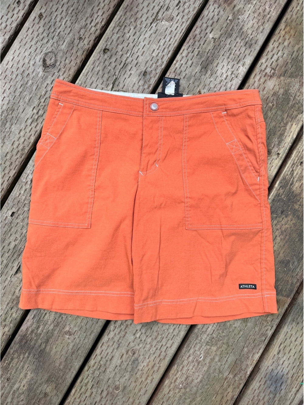 Athleta Orange Nylon Spandex Shorts Size 6